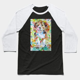 RUNNING BEAGLE PUPPY - watercolor portrait Baseball T-Shirt